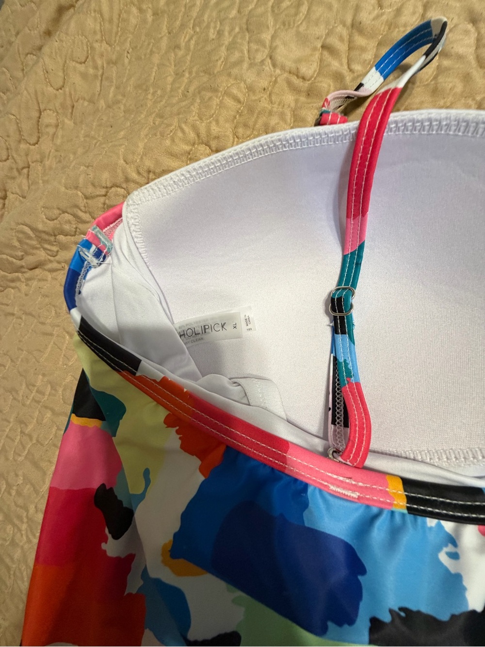 Mixed Print XL Tankini & Swim Tops Trio - Black/Multicolor/Floral - Picture 6 of 9